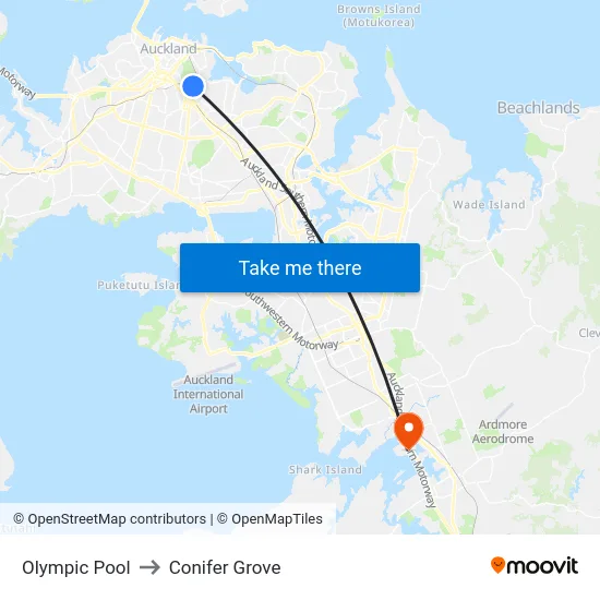 Olympic Pool to Conifer Grove map
