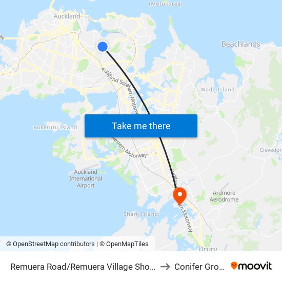 Remuera Road/Remuera Village Shops to Conifer Grove map