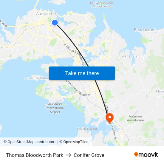 Thomas Bloodworth Park to Conifer Grove map