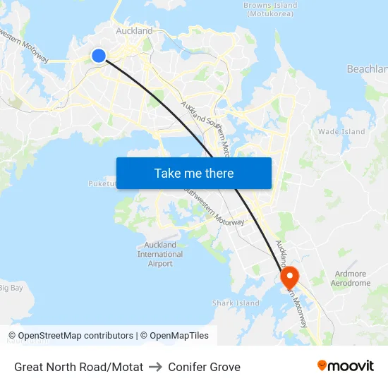 Great North Road/Motat to Conifer Grove map
