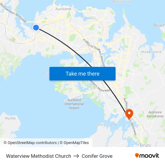 Waterview Methodist Church to Conifer Grove map