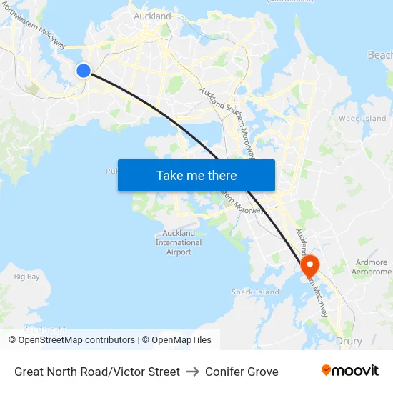 Great North Road/Victor Street to Conifer Grove map
