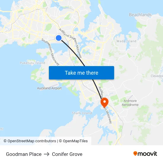 Goodman Place to Conifer Grove map