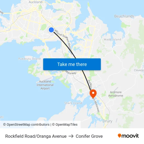 Rockfield Road/Oranga Avenue to Conifer Grove map