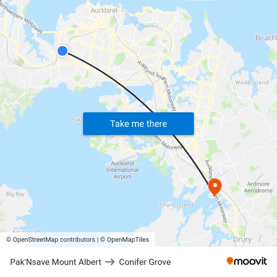 Pak'Nsave Mount Albert to Conifer Grove map