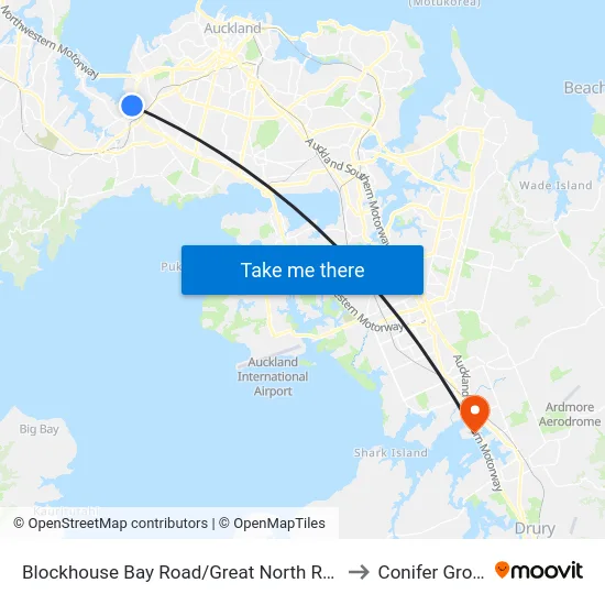 Blockhouse Bay Road/Great North Road to Conifer Grove map