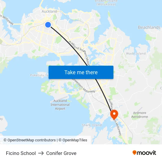 Ficino School to Conifer Grove map