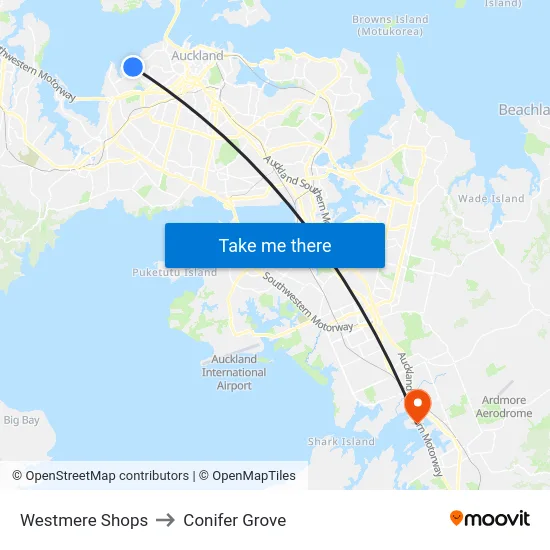 Westmere Shops to Conifer Grove map
