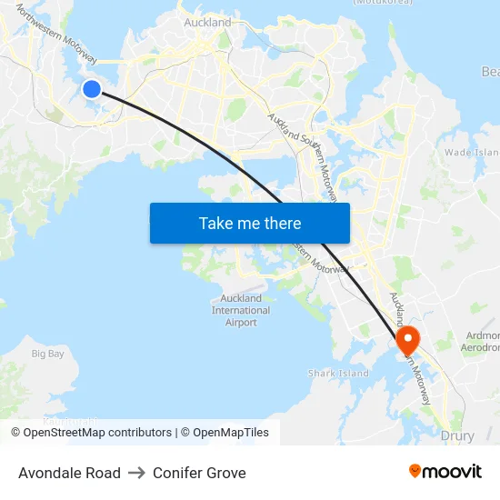 Avondale Road to Conifer Grove map