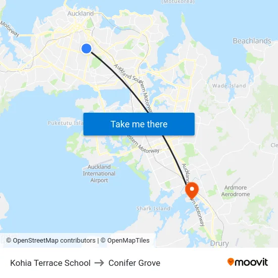 Kohia Terrace School to Conifer Grove map