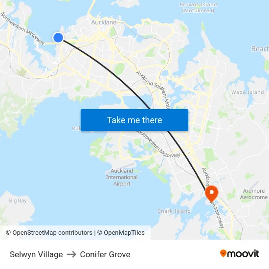 Selwyn Village to Conifer Grove map