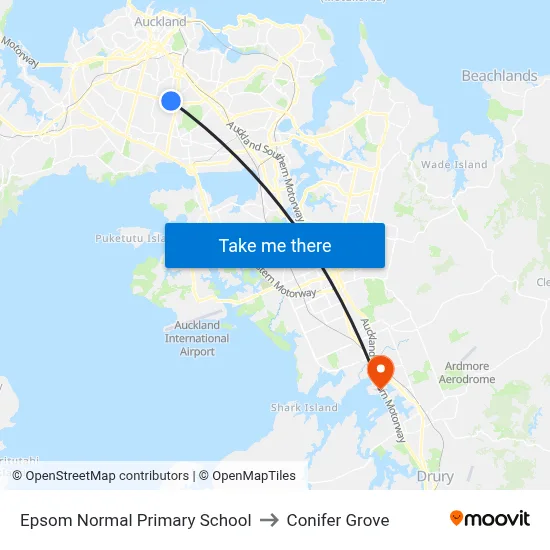 Epsom Normal Primary School to Conifer Grove map