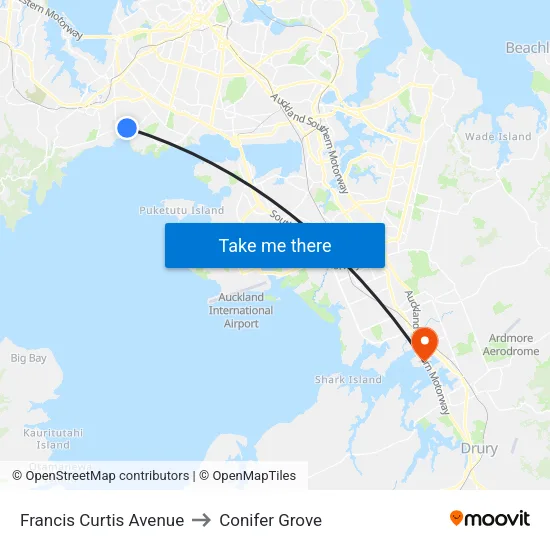 Francis Curtis Avenue to Conifer Grove map