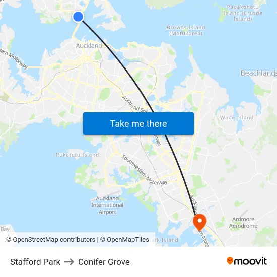 Stafford Park to Conifer Grove map