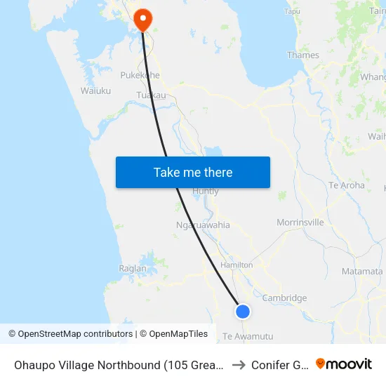 1105 Great South Rd, Ohaupo (Ohaupo Village Northbound) to Conifer Grove map
