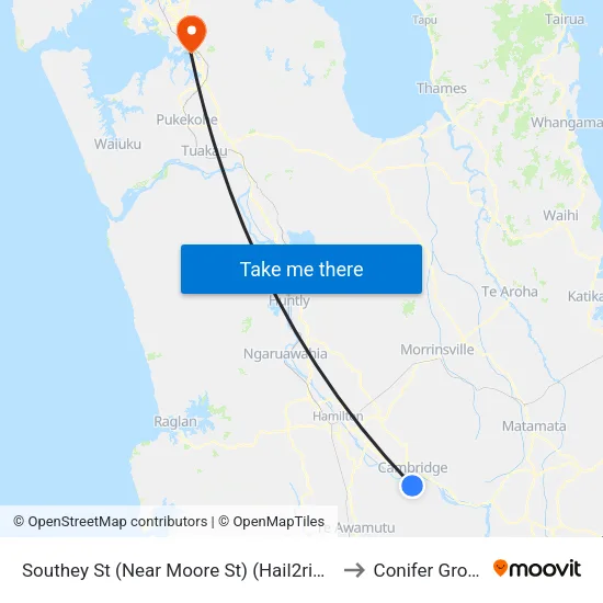 Southey St, Cambridge (Near Moore St) (Hail2ride) to Conifer Grove map