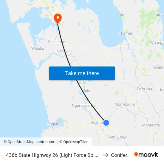 436b Sh 26, Newstead (Light Force Solar Waikato) (Hail2ride) to Conifer Grove map