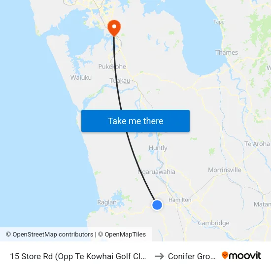 15 Store Rd, Whatawhata (Opp Te Kowhai Golf Club) to Conifer Grove map