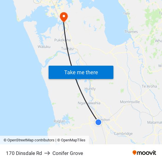 170 Dinsdale Rd to Conifer Grove map