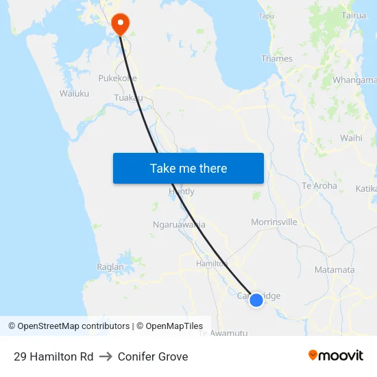 29 Hamilton Rd, Cambridge to Conifer Grove map