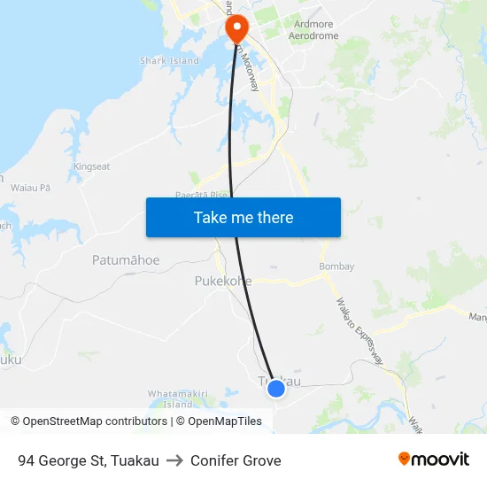 94 George St, Tuakau to Conifer Grove map