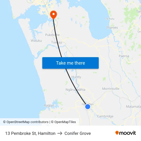 13 Pembroke St, Hamilton to Conifer Grove map
