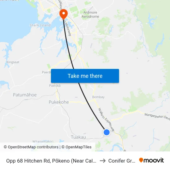 Opp 68 Hitchen Rd, Pōkeno (Near Calder Cr) to Conifer Grove map