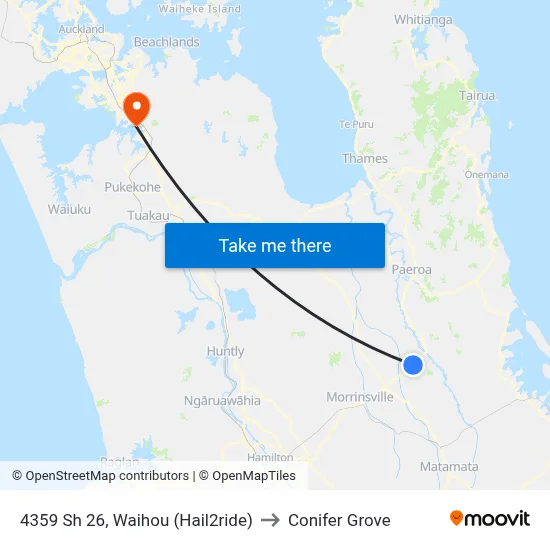 4359 Sh 26, Waihou (Hail2ride) to Conifer Grove map