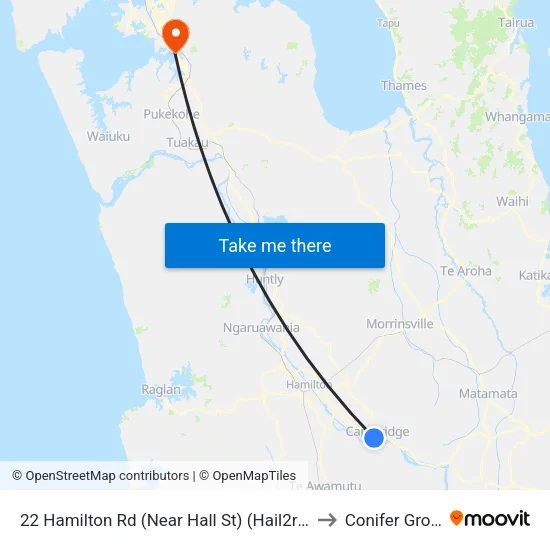 32a Hamilton Rd, Cambridge (Near Grey St) (Hail2ride) to Conifer Grove map