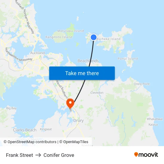 Frank Street to Conifer Grove map
