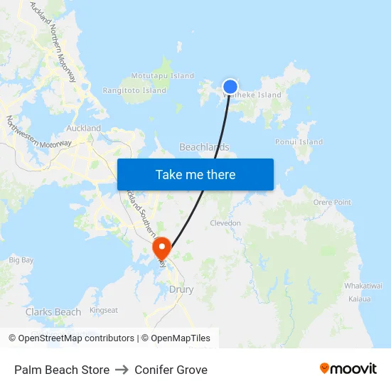 Palm Beach Store to Conifer Grove map
