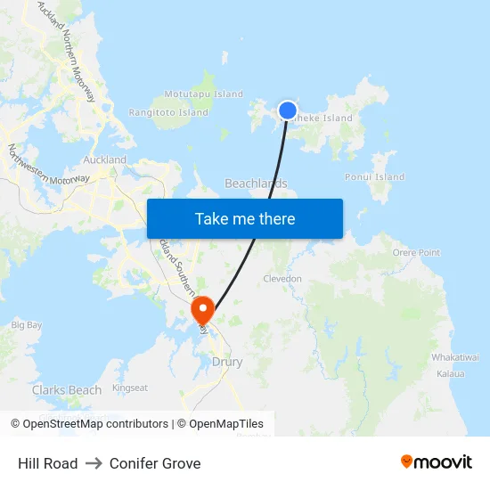 Hill Road to Conifer Grove map
