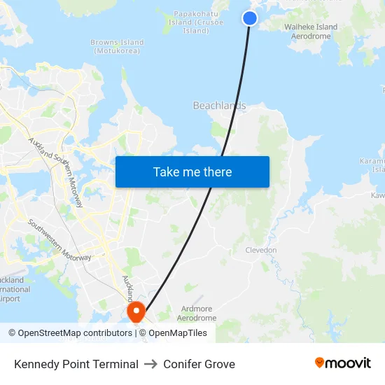 Kennedy Point Terminal to Conifer Grove map