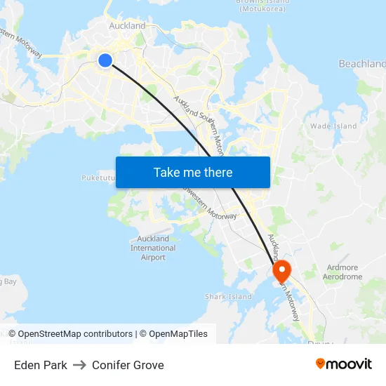 Eden Park to Conifer Grove map