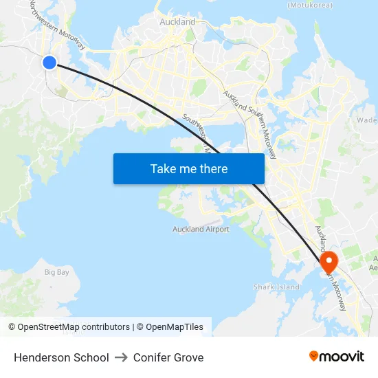Henderson School to Conifer Grove map