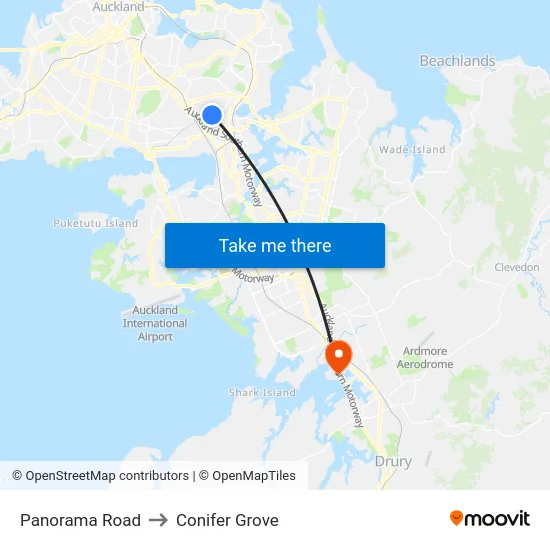 Panorama Road to Conifer Grove map