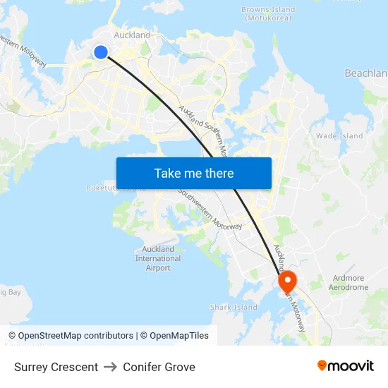 Surrey Crescent to Conifer Grove map