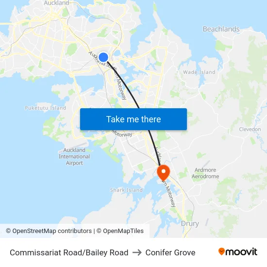 Commissariat Road/Bailey Road to Conifer Grove map