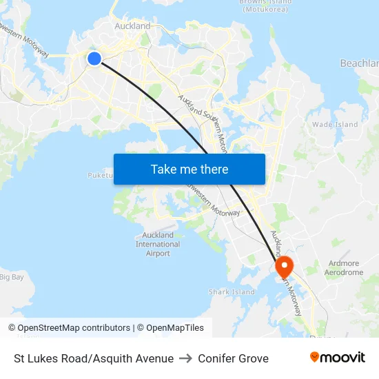St Lukes Road/Asquith Avenue to Conifer Grove map