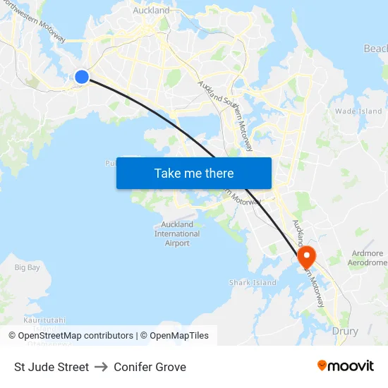 St Jude Street to Conifer Grove map