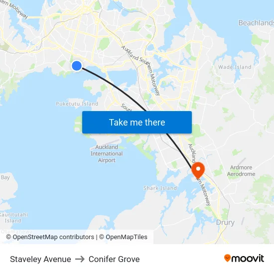 Staveley Avenue to Conifer Grove map