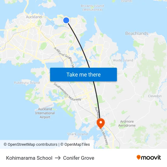 Kohimarama School to Conifer Grove map