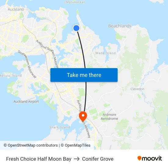 Fresh Choice Half Moon Bay to Conifer Grove map