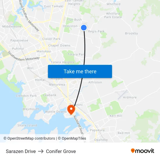 Sarazen Drive to Conifer Grove map