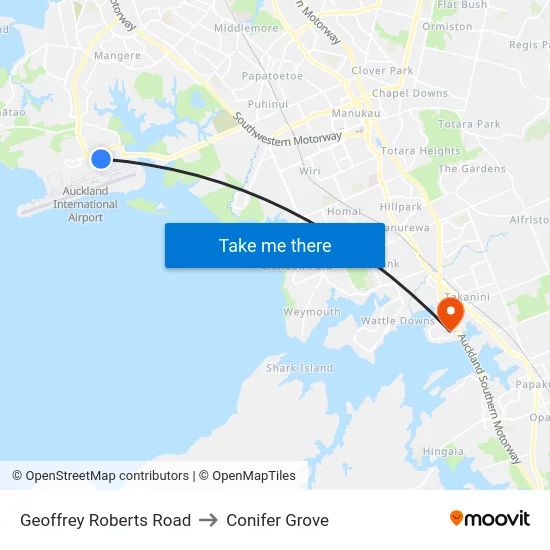 Geoffrey Roberts Road to Conifer Grove map