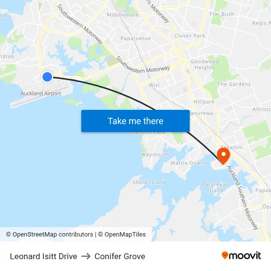 Leonard Isitt Drive to Conifer Grove map