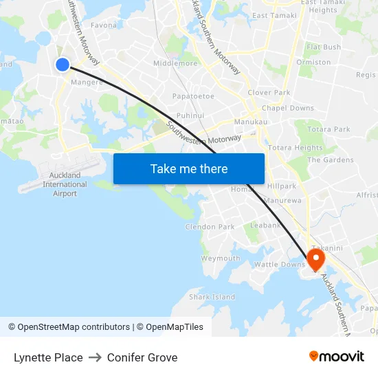 Lynette Place to Conifer Grove map