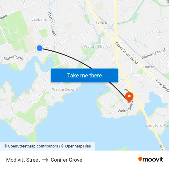 Mcdivitt Street to Conifer Grove map