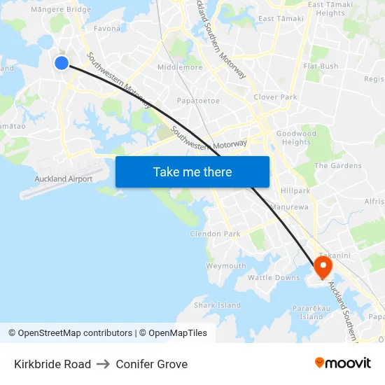 Kirkbride Road to Conifer Grove map