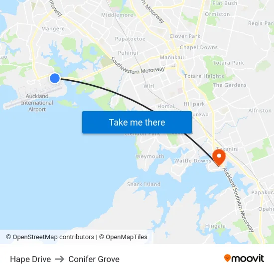 Hape Drive to Conifer Grove map